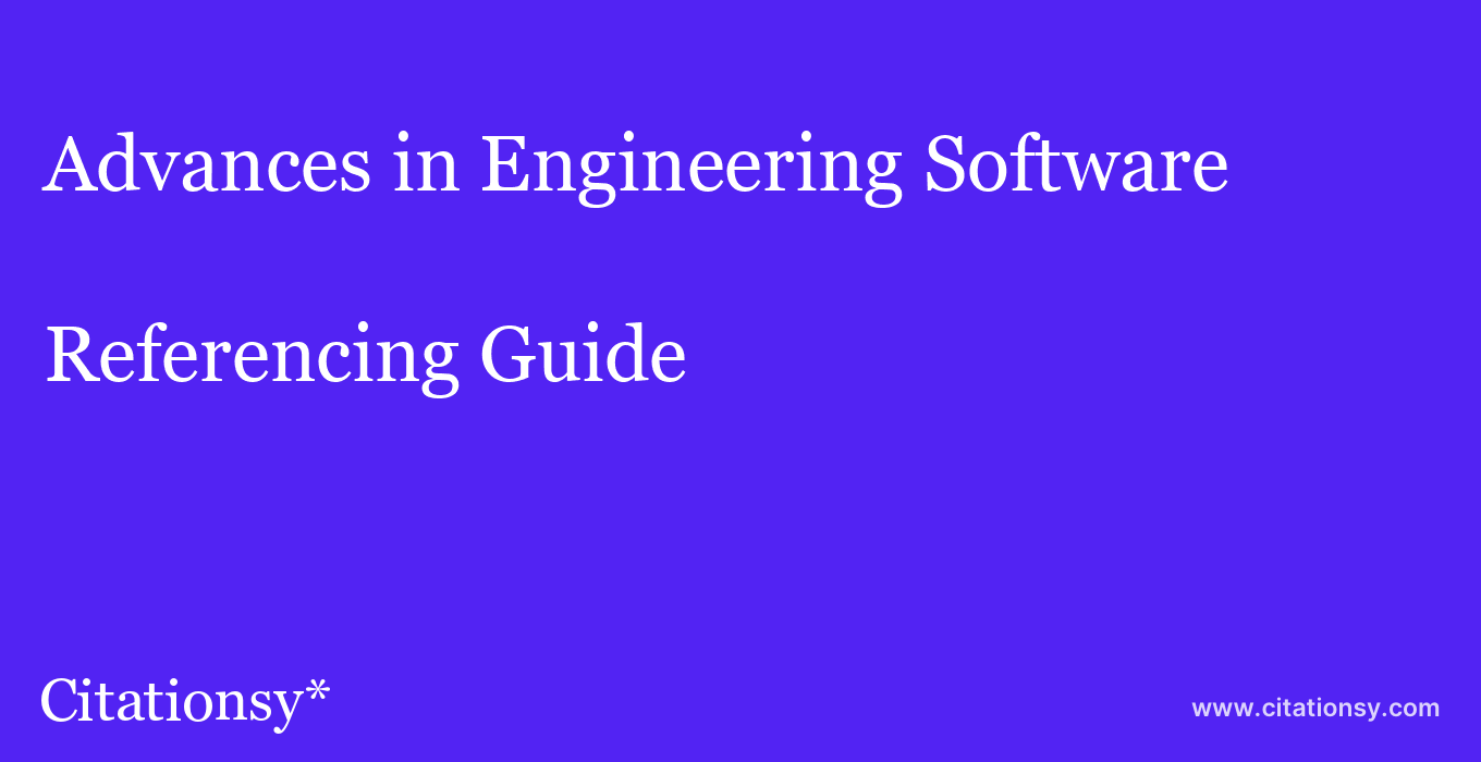 cite Advances in Engineering Software  — Referencing Guide